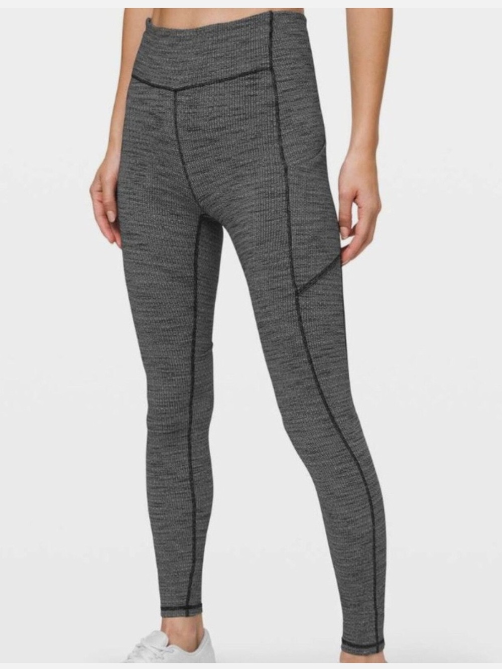 Lululemon Speed Up Tight Heathered Black Grey 28”